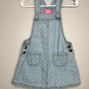 Isaac Mizrahi Denim Blue Polka Dot Overalls